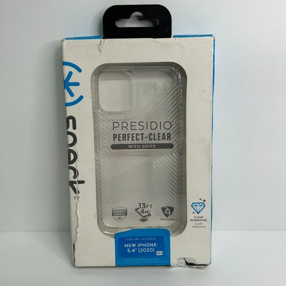 Speck Presidio Perfect-Clear Hard Case with Grips for Apple iPhone 12 Mini - Picture 1 of 6